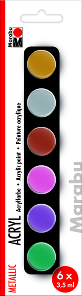 Marabu Acrylic Paints Set Metallic - MRU 1210000000205 - Al Masam Stationery LLC